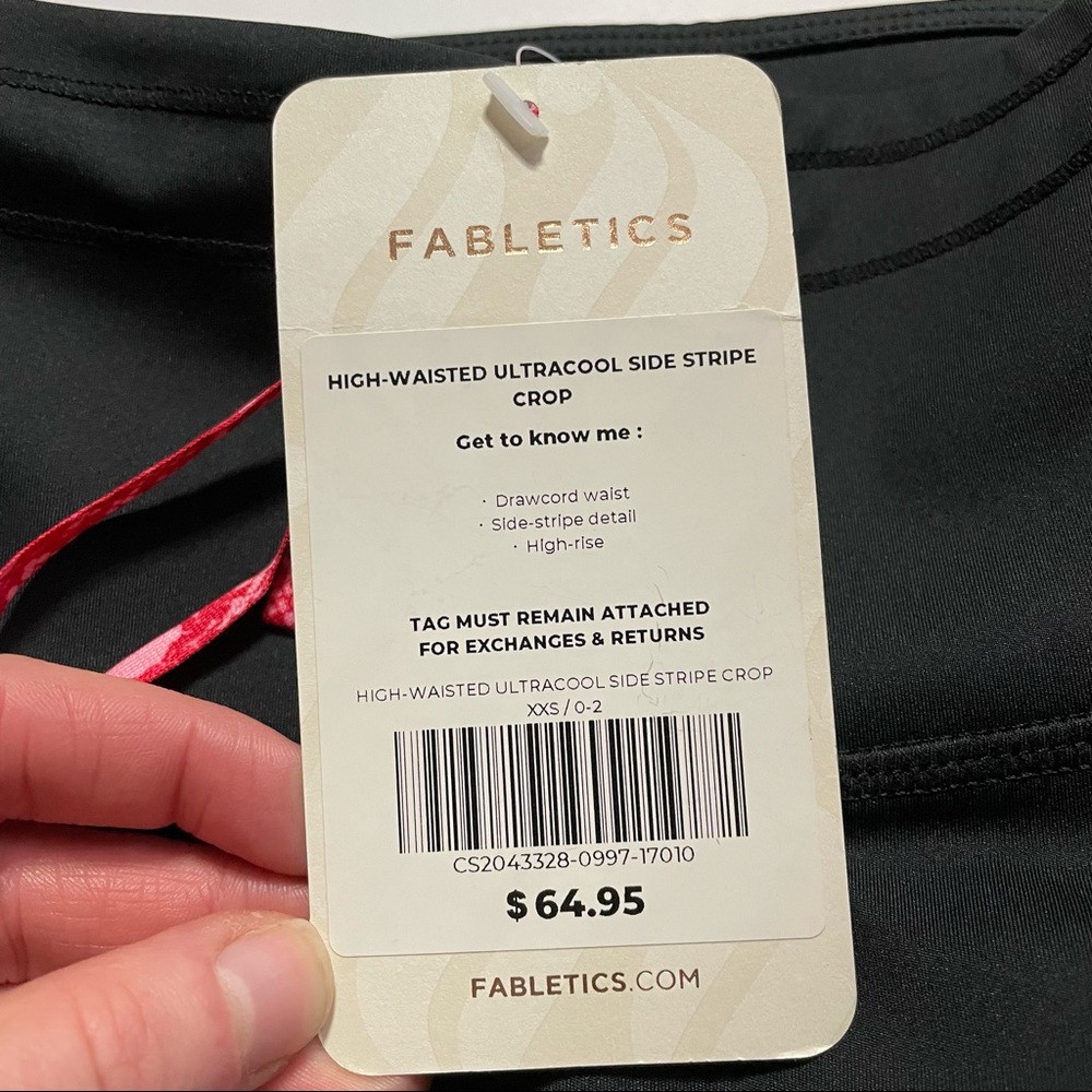 NWT Fabletics High-Waisted Ultra Cool Side Stripe Crop Athleisure Leggings XXS - Picture 4 of 11